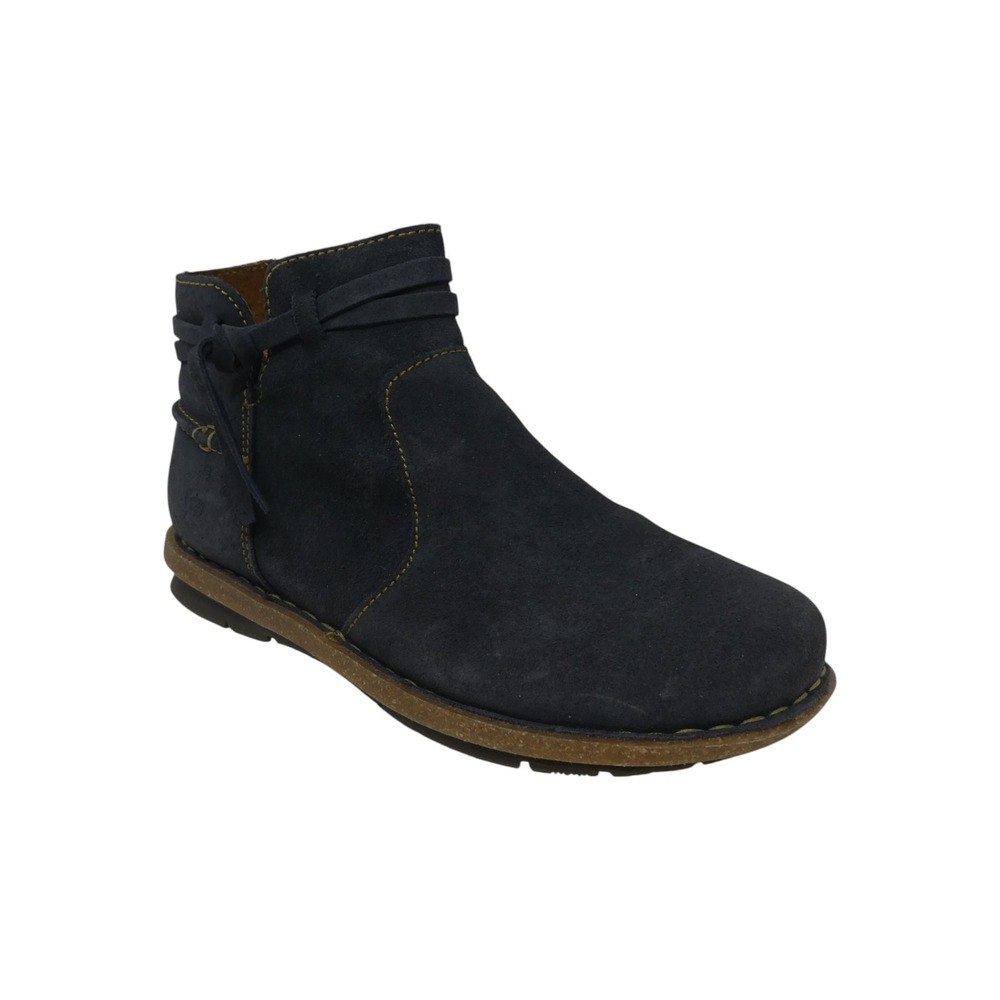 Born Tarkiln Ankle Booties Women Size 6.5 Blue Suede Side Zip